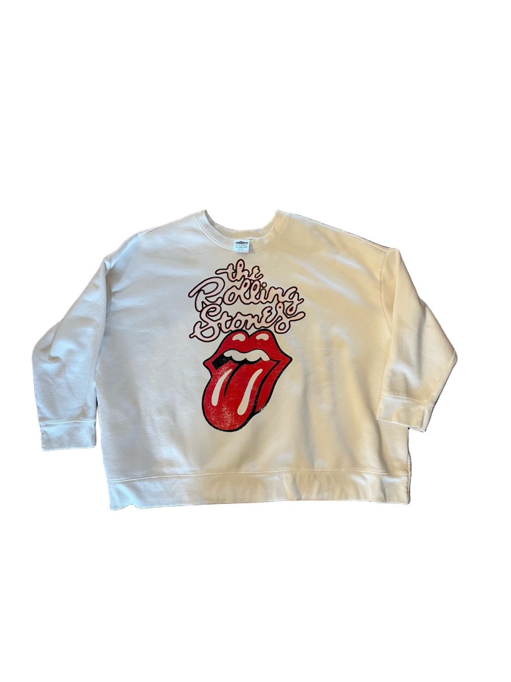 The Rolling Stones Official Bravado Graphic Crewneck Sweatshirt White Plus 3X